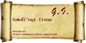 Gabányi Ilona névjegykártya